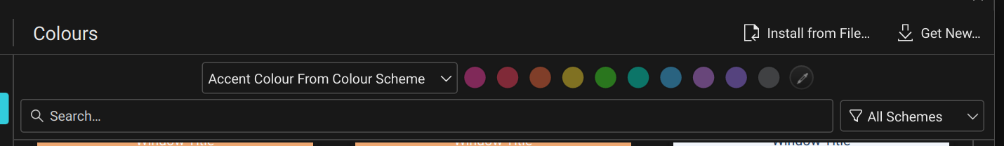 The new accent colour settings